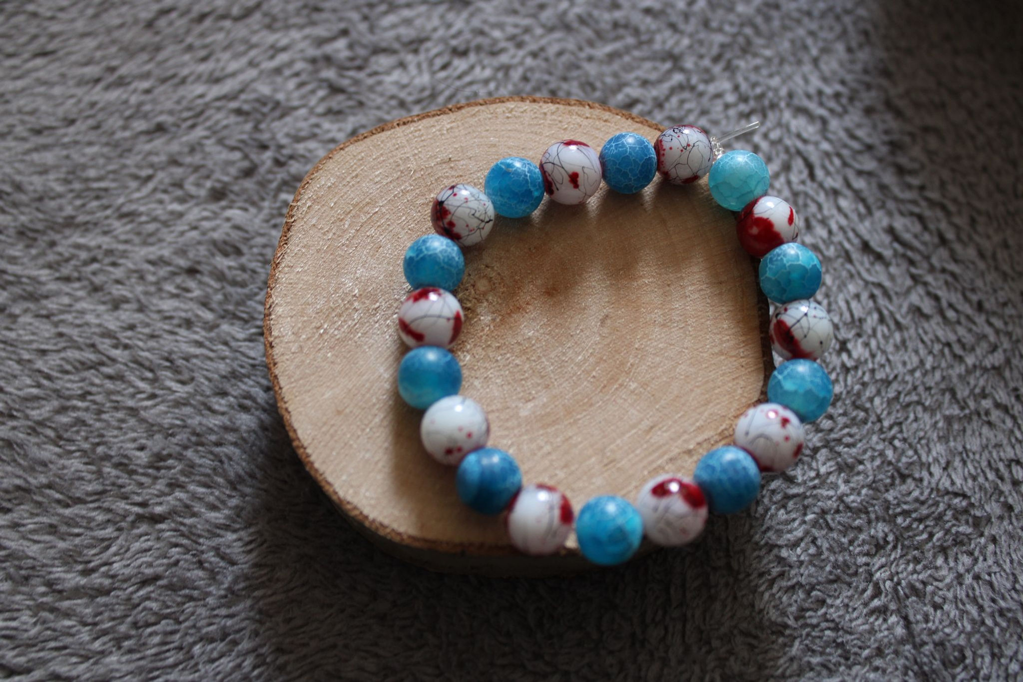 Ocean Mist & Marble Crackle Bracelet