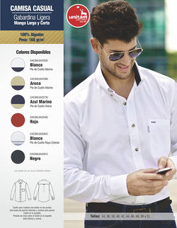 camisa casual gabardina ligera