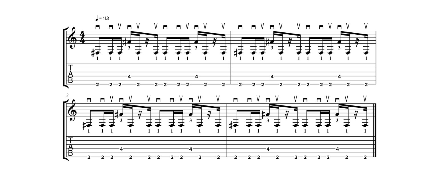 Notatie van Immigrant Song
