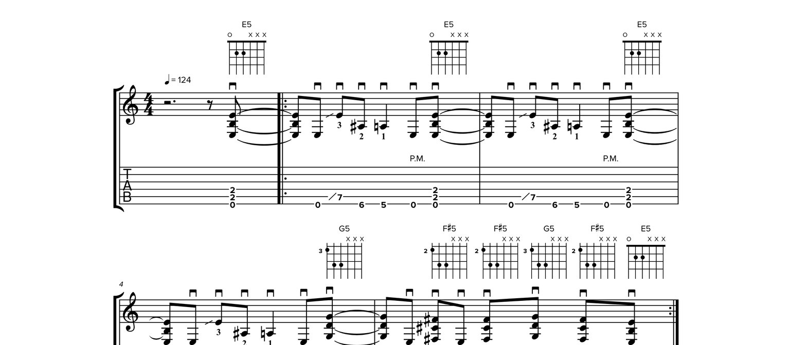 Notatie van Enter Sandman-1