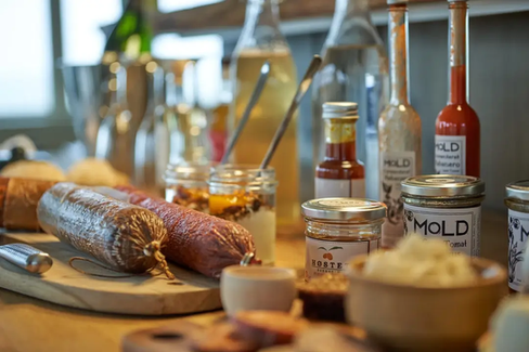 Local ingredients in the hotel's breakfast on Bornholm