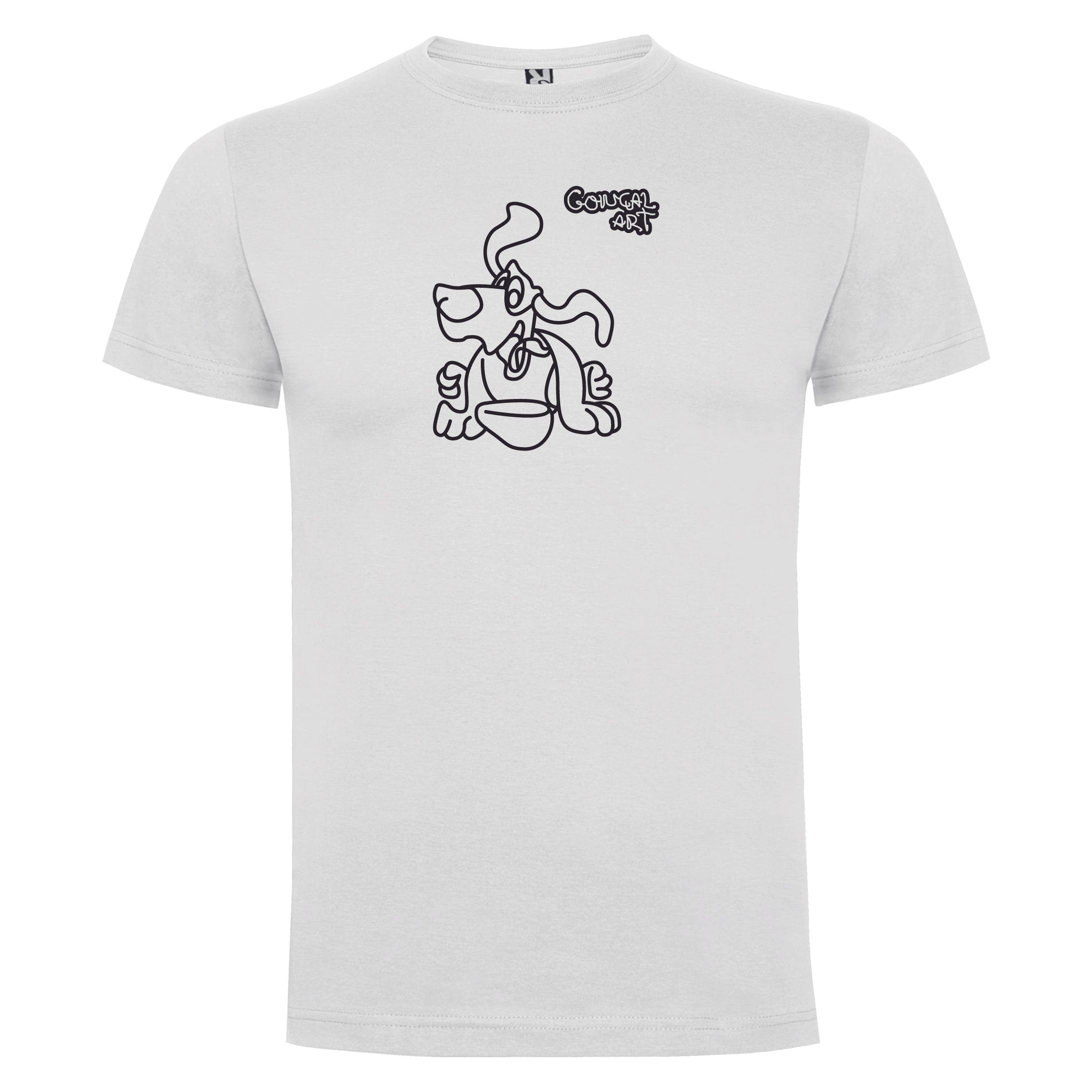 Camiseta Niño Crazy Dog  manga corta Premium ROLY 6502 Dogo Blanca