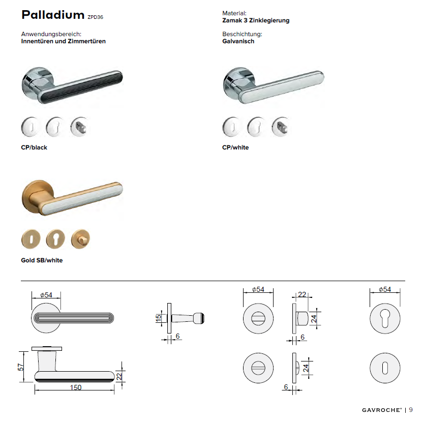 Miniaturbild: Türdrücker Palladium