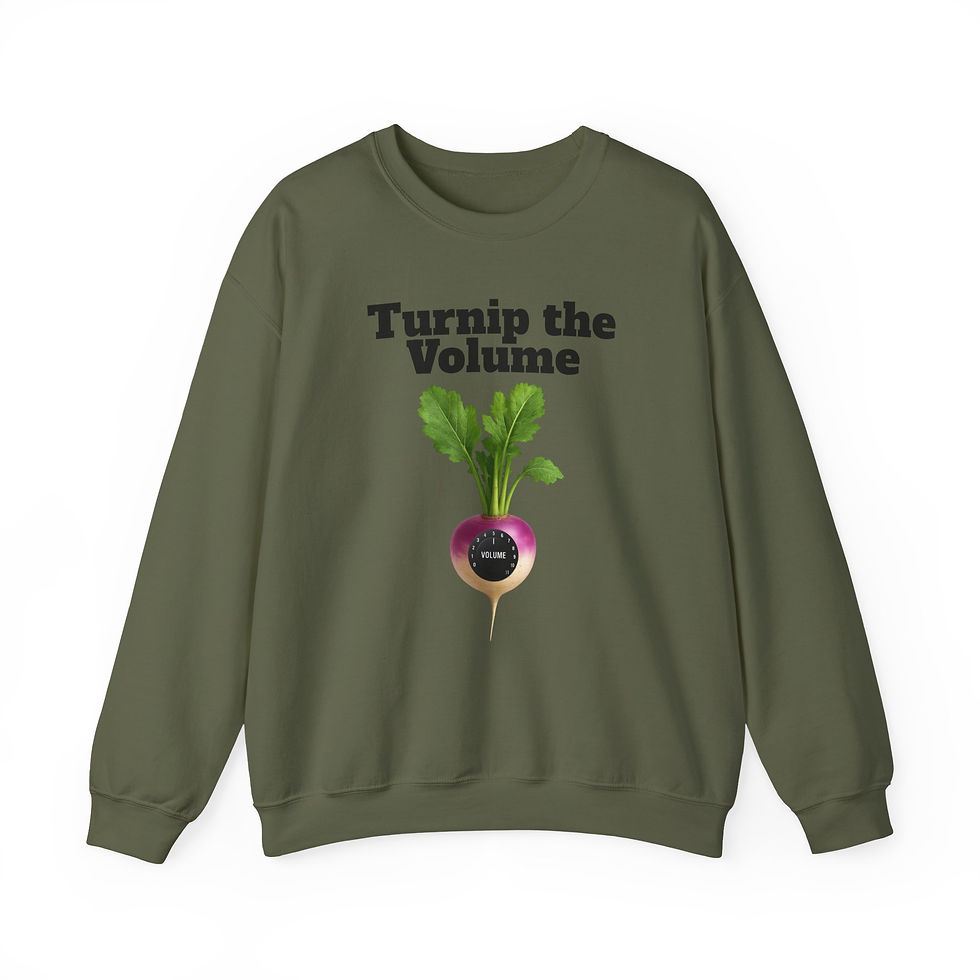 Thumbnail: GusGrowsIt.com "Turnip the Volume" Crewneck Sweatshirt, Unisex, Comfortable