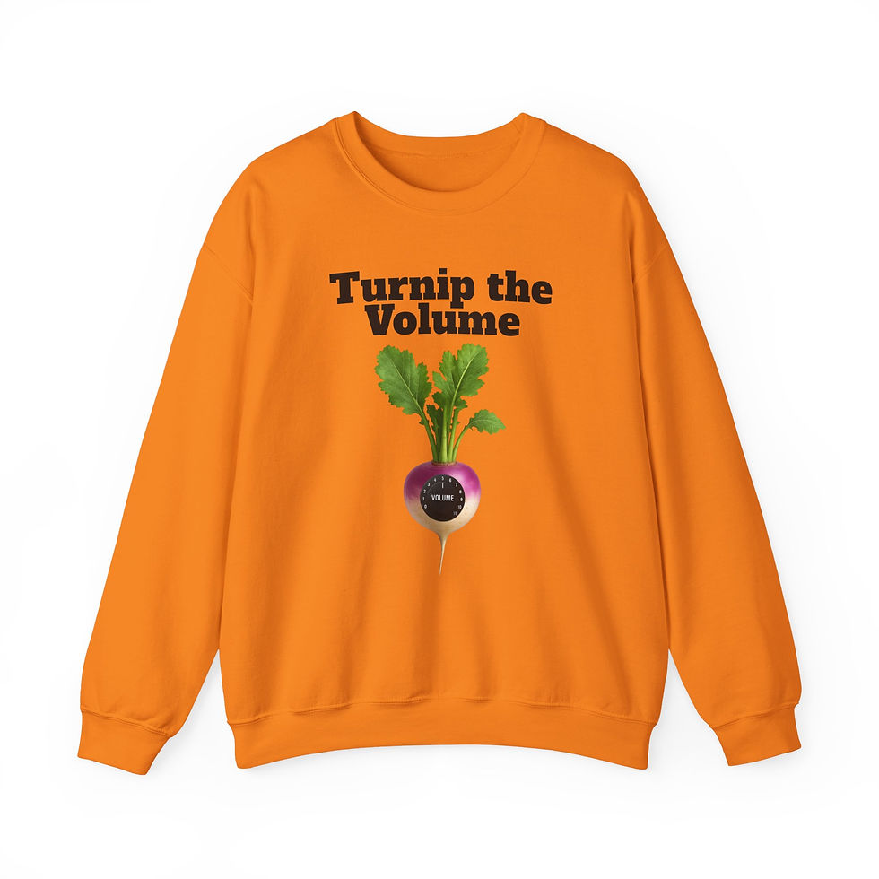 Thumbnail: GusGrowsIt.com "Turnip the Volume" Crewneck Sweatshirt, Unisex, Comfortable