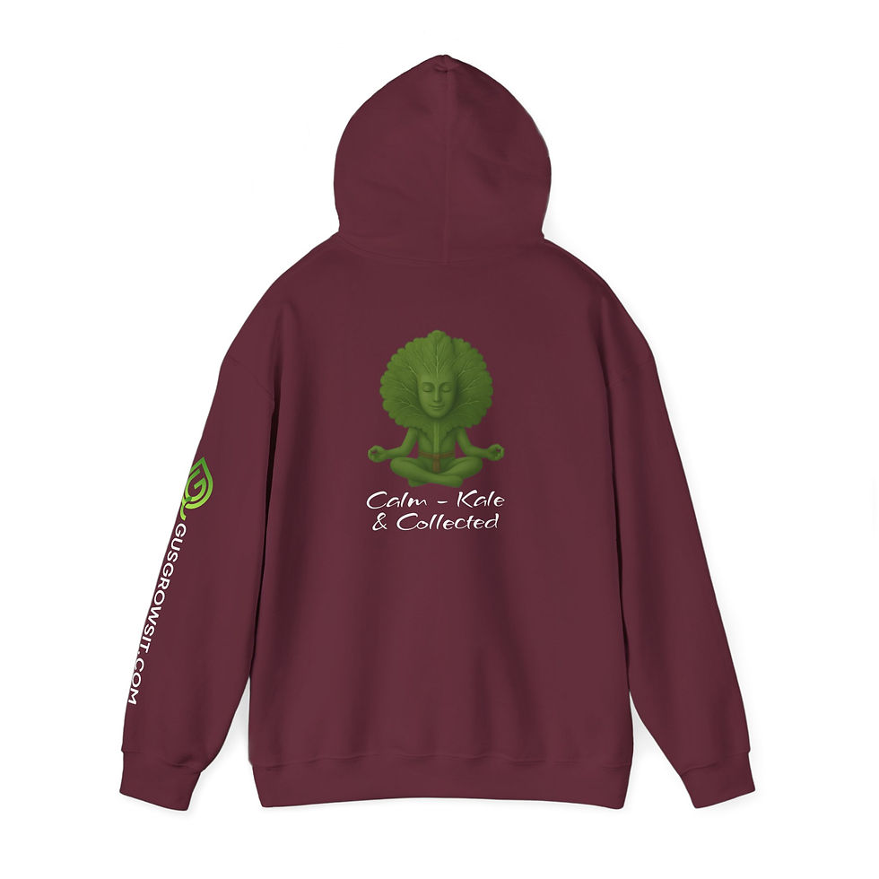 Thumbnail: GusGrowsIt.com "Calm - Kale & Collected" Women's Hoodie. Kangaroo Pouch.So Cozy!