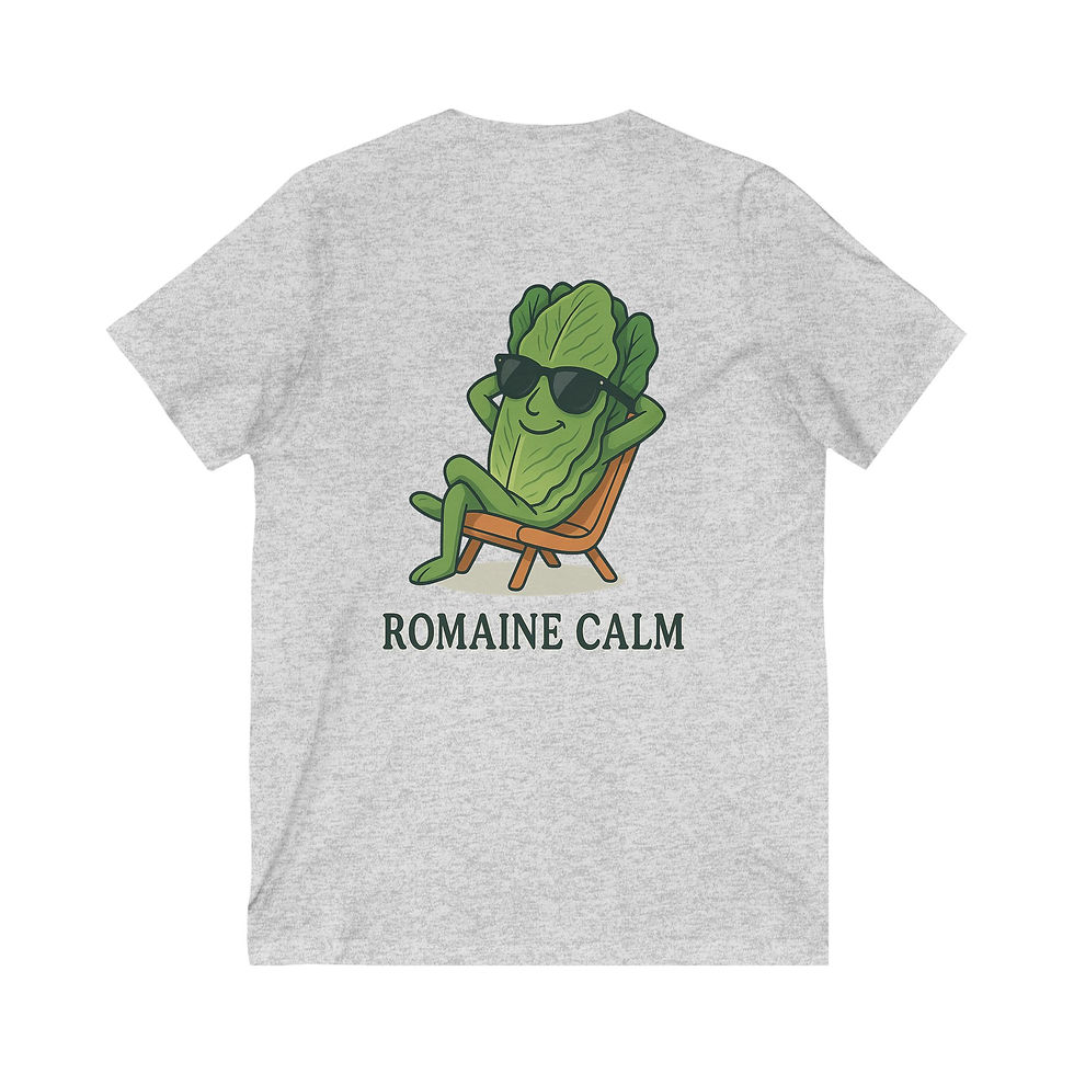 Thumbnail: GusGrowsIt.com "Romaine Calm" Womens V-Neck Tee – Unisex Funny Garden Shirt