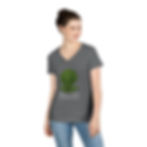 Thumbnail: GusGrowsIt.com Calm Kale & Collected Women's V-Neck T-Shirt So Comfy & Peaceful!
