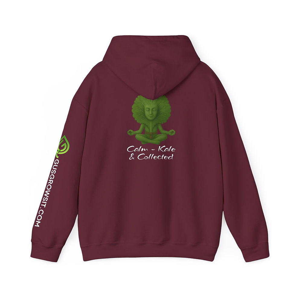 Thumbnail: GusGrowsIt.com "Calm - Kale & Collected" Women's Hoodie. Kangaroo Pouch.So Cozy!