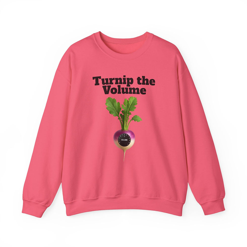 Thumbnail: GusGrowsIt.com "Turnip the Volume" Crewneck Sweatshirt, Unisex, Comfortable