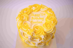 2D yellow roses on 6inch 3 layer cake