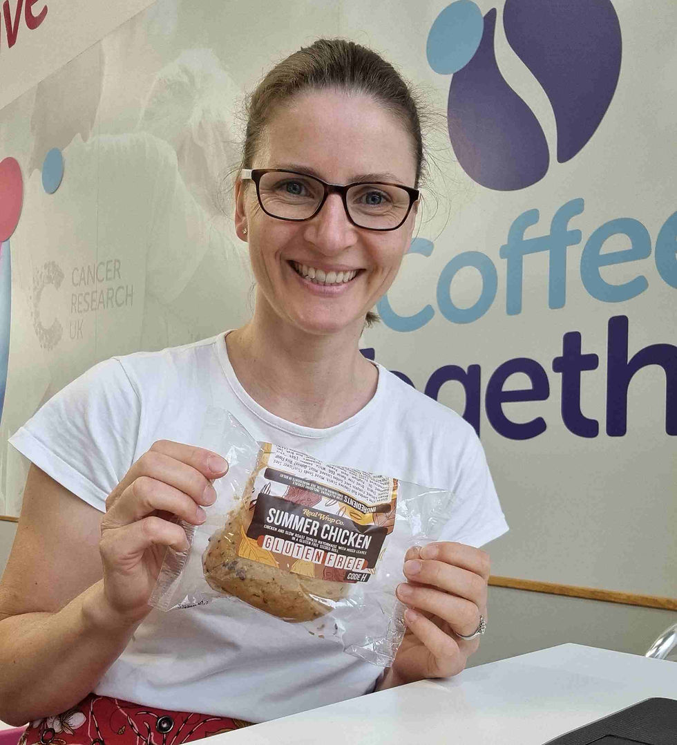 Ali Walsh with gluten-free sandwich