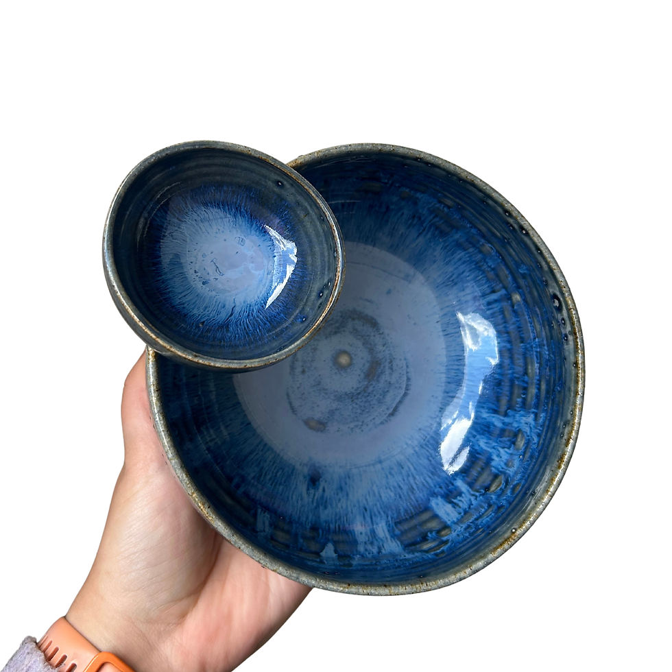 Deep Blue Chip n' dip Bowl