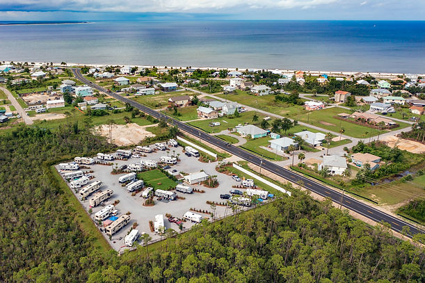Ariel photo of Old Salt RV Park located with 1500' of the Gulf of Mexico in the Florida panhandle
