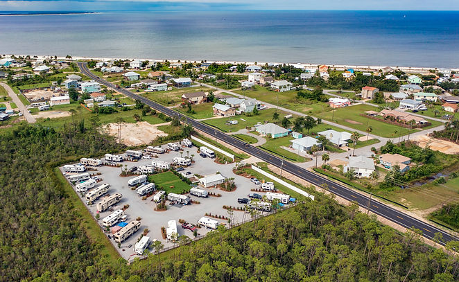 Ariel photo of Old Salt RV Park located with 1500' of the Gulf of Mexico in the Florida panhandle