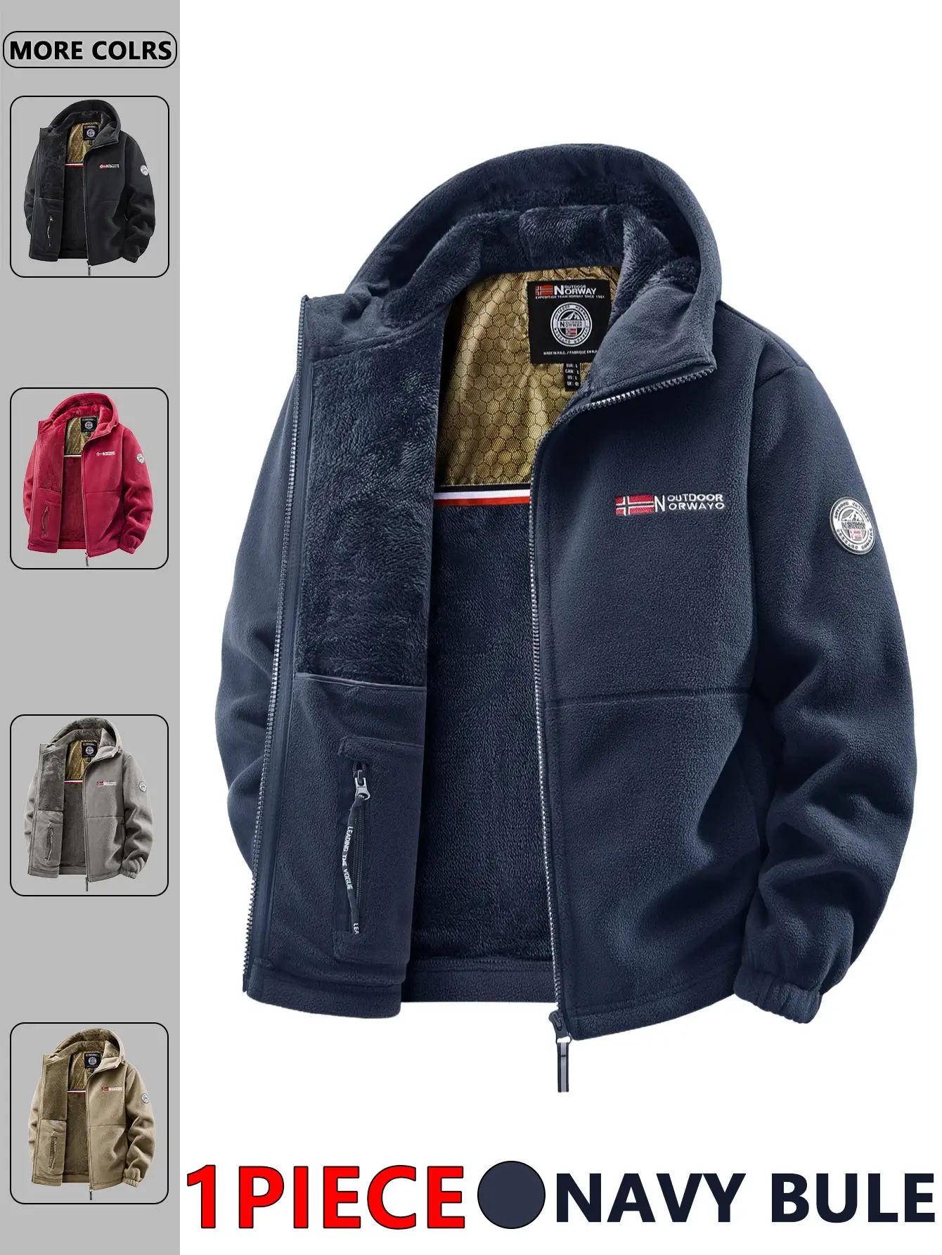 Men's Autumn and Winter Outdoor Hooded Jacket, Suitable for Daily Wear at Home,