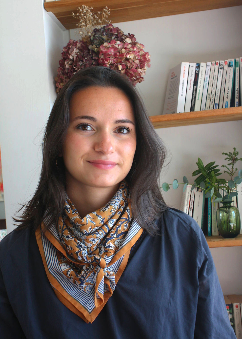 foulard Peacock bleu | Blockprint scarf Peacock blue