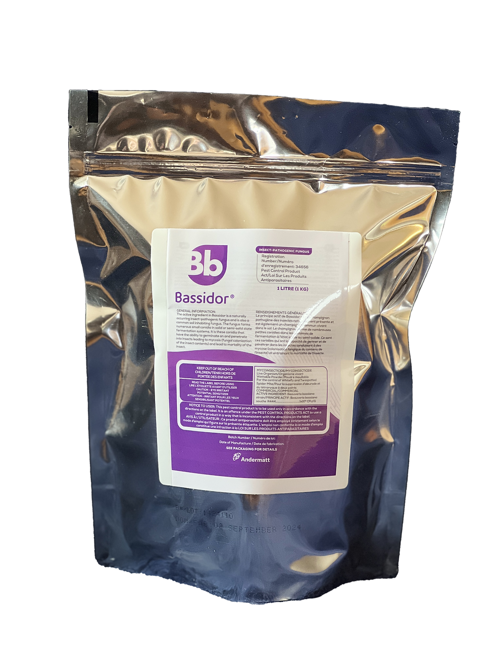 Bassidor A concentrated wettable powder formulation of the entomopathogenic fungus, Beauveria bassiana which infects and kills various agricultural insect and mite pests. It is non-toxic, residue free and may be used right up to harvest.