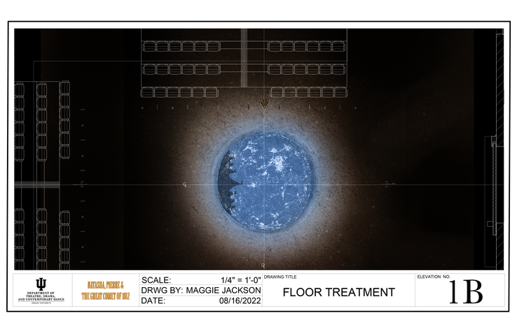 Floor Treatment, Paint Elevation- Natasha, Pierre & the Great Comet of 1812, Designed by Maggie Jackson for Indiana University