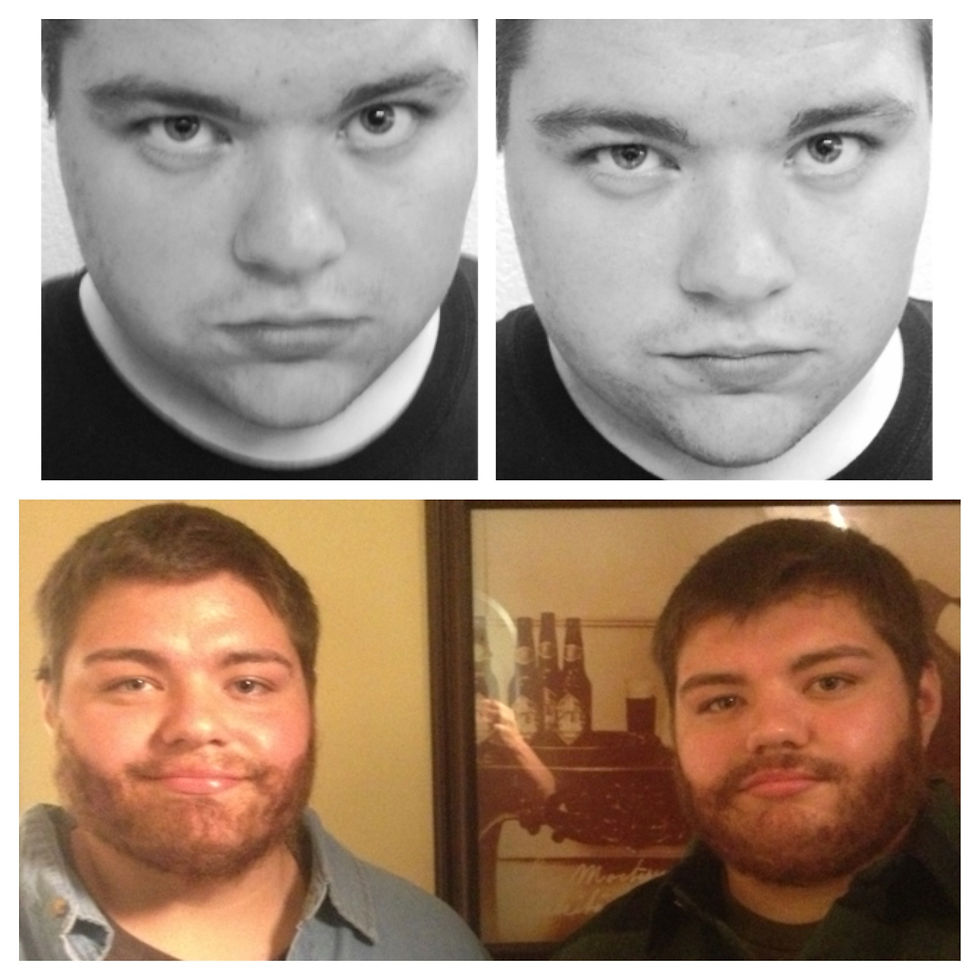 faux beards before and after