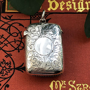 A Antique Sterling Silver Match Vesta Case Birmingham 1896.