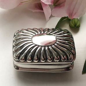 A Silver Box In The Shape Of A Cushion With A Fluted Design Chester 1888