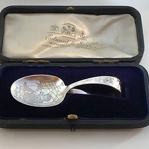 A Glasgow Silver Child's Feeding Spoon Engraved With Little Miss Muffett.