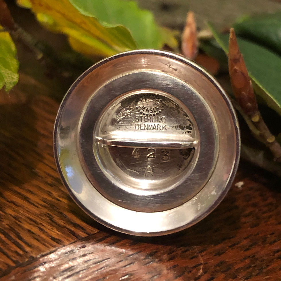 Thumbnail: A Pair Of Georg Jensen Miniature Sterling Silver Salt And Pepper.