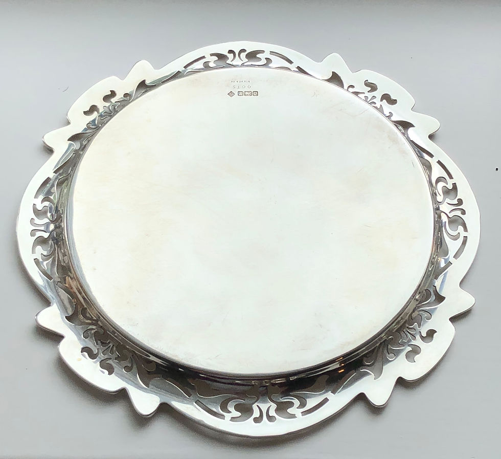 Thumbnail: An Art Nouveau Style Silver Salver With A Pierced Decoration Sheffield 1907.