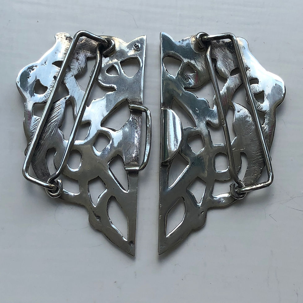 Thumbnail: A Silver Buckle And Button Set Made By Samuel Jacob London 1906.