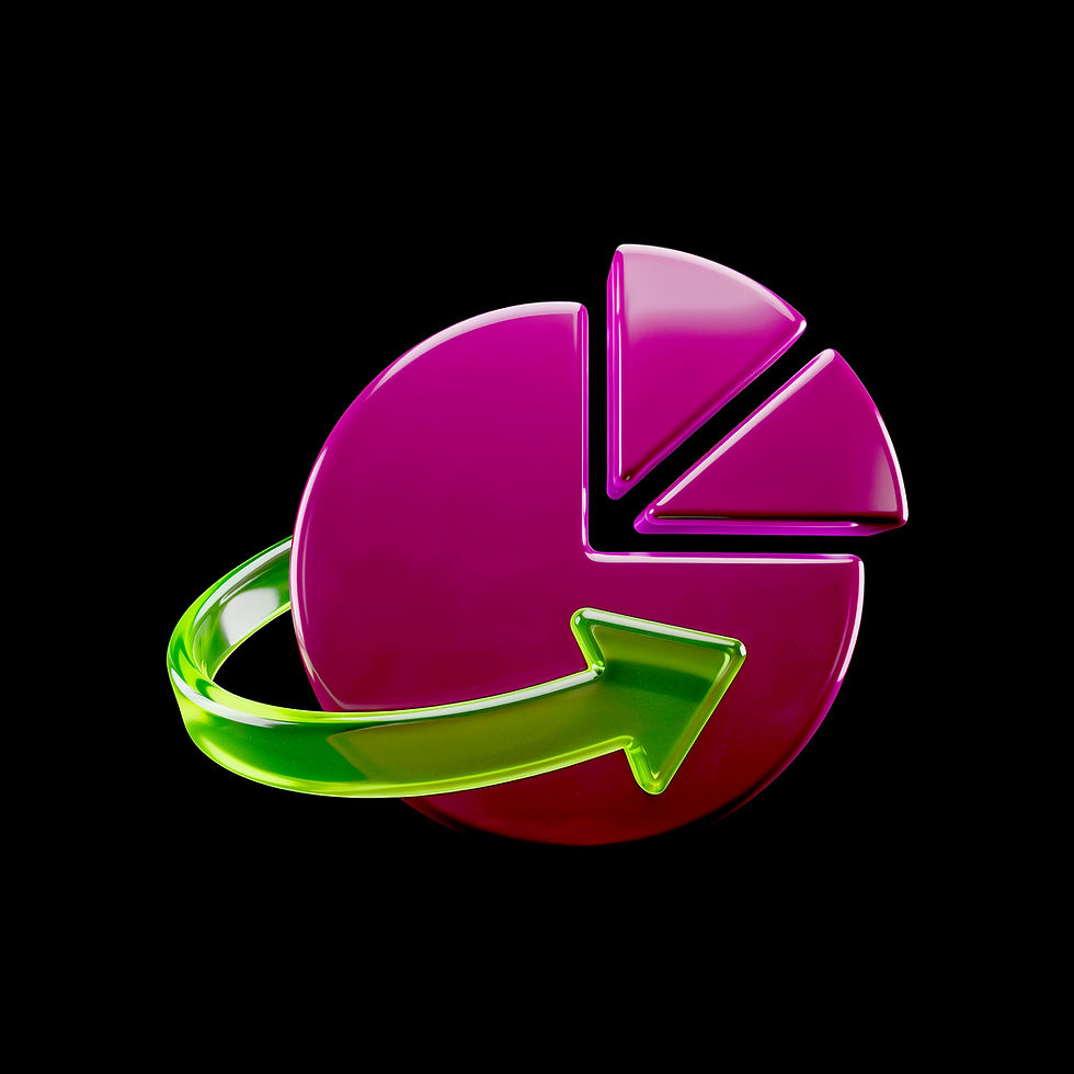 AI generated imaged of a pie chart with a green arrow