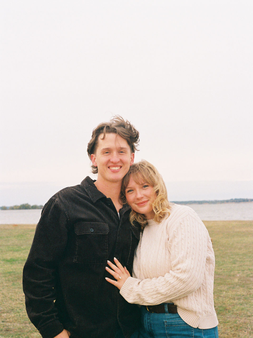 Engagement photoshoot on a lakeside