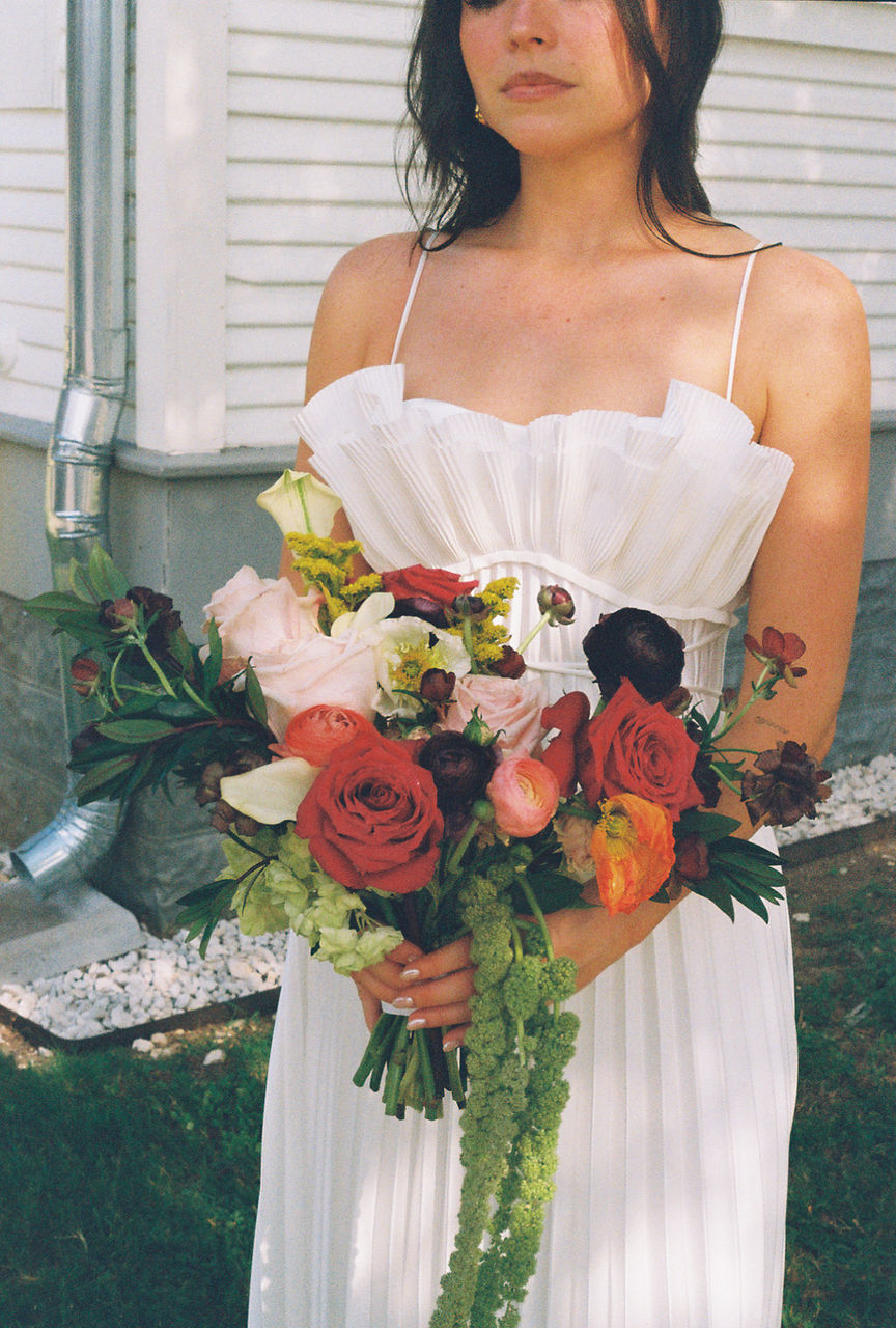 vibrant, colorful bridal bouquet