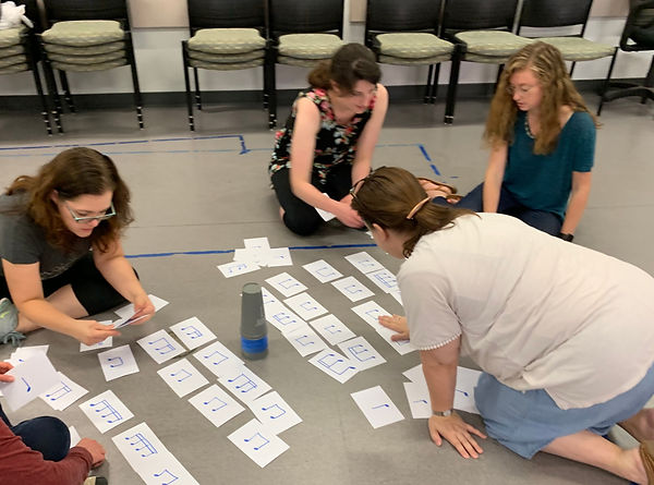 Students from Kodály Levels Classes at George Mason University discovering a song through the rhythm.