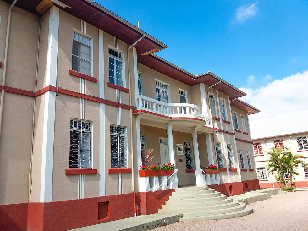 O Colégio Sagrada Família, mantido pelas freiras das Irmãs Escolares de Nossa Senhora, sucedeu a União Escolar de Forquilhinha, uma escola da comunidade, onde lecionavam Adolfo Back e Jacob Arns