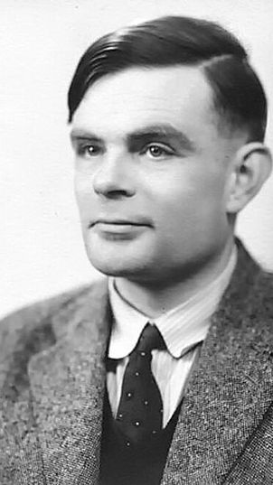 Retrato em preto e branco do matemático inglês Alan Turing em 1951, autor do conto inédito Pryce's Buoy.