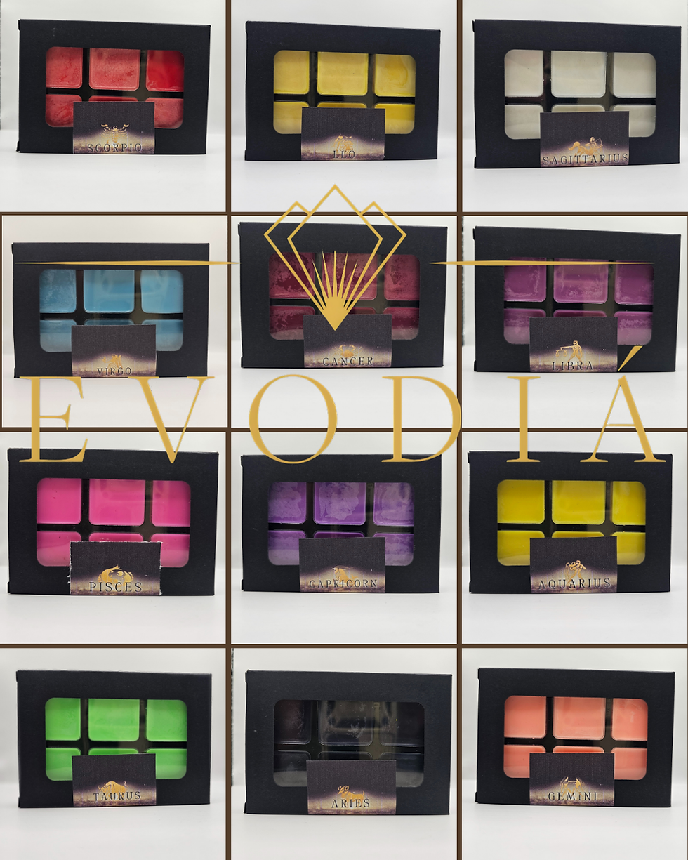 Wax Melts, Candles, Zodiac, Celestial Bodies, Evodia Fragrances