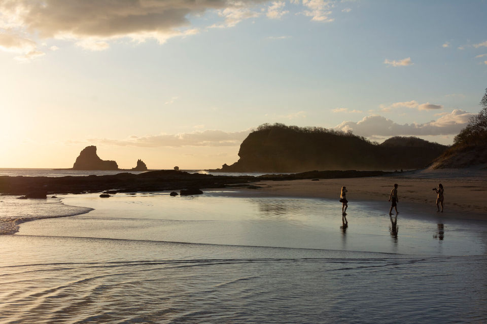 Photograph of sunset scene on the beach in Nicaragua