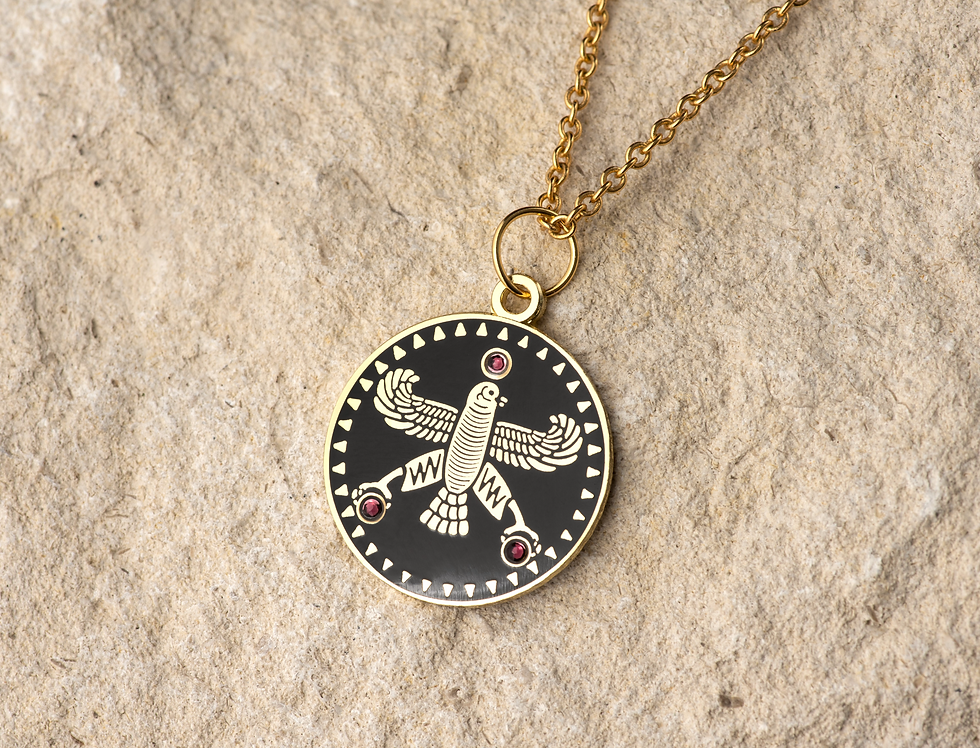 Thumbnail: Onyx Black Persian Falcon Pendant