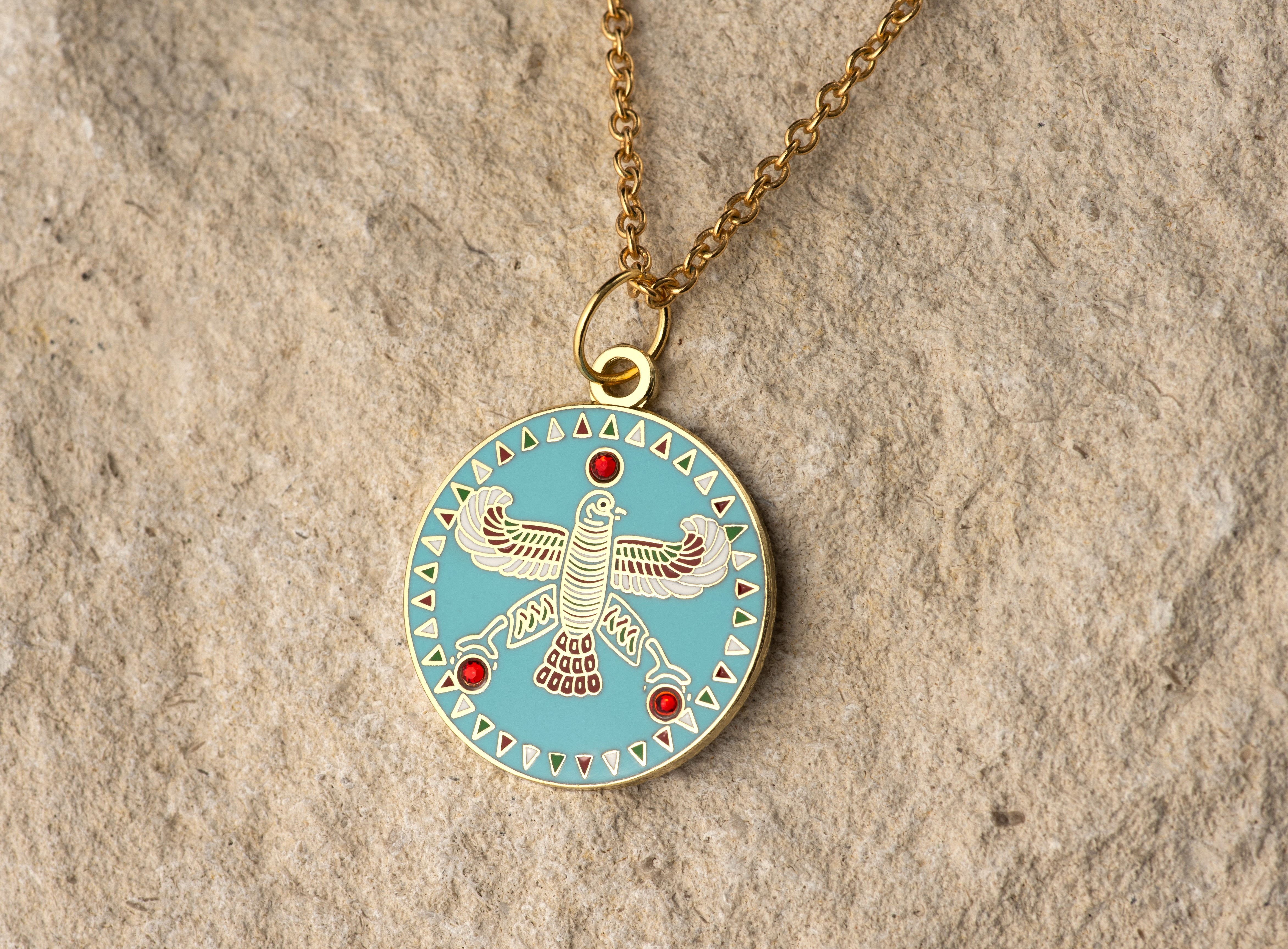 Turquoise Blue Persian Falcon Pendant