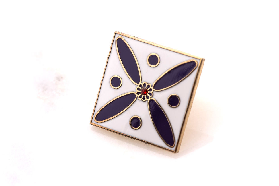 Thumbnail: White & Royal Purple Persian Cross Pin