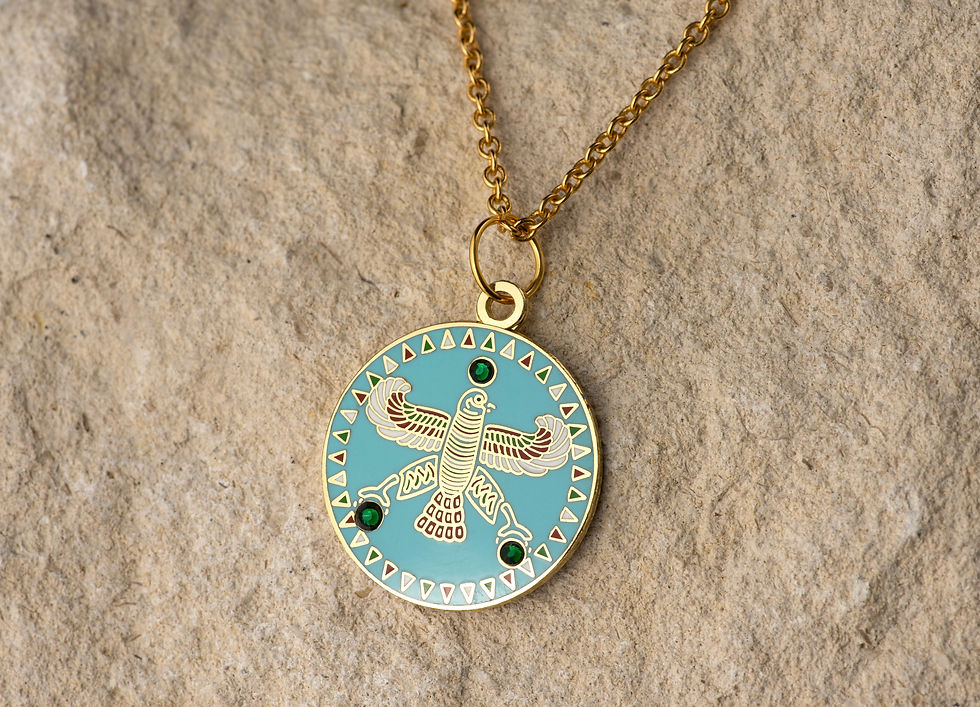 Thumbnail: Turquoise Blue Persian Falcon Pendant