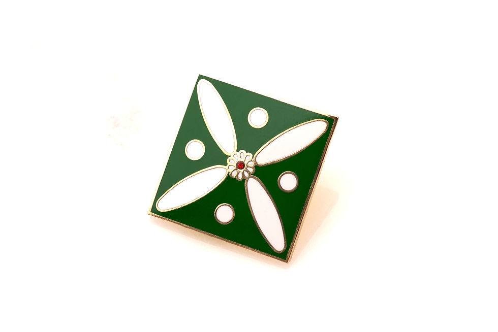 Thumbnail: Green & White Persian Cross Pin