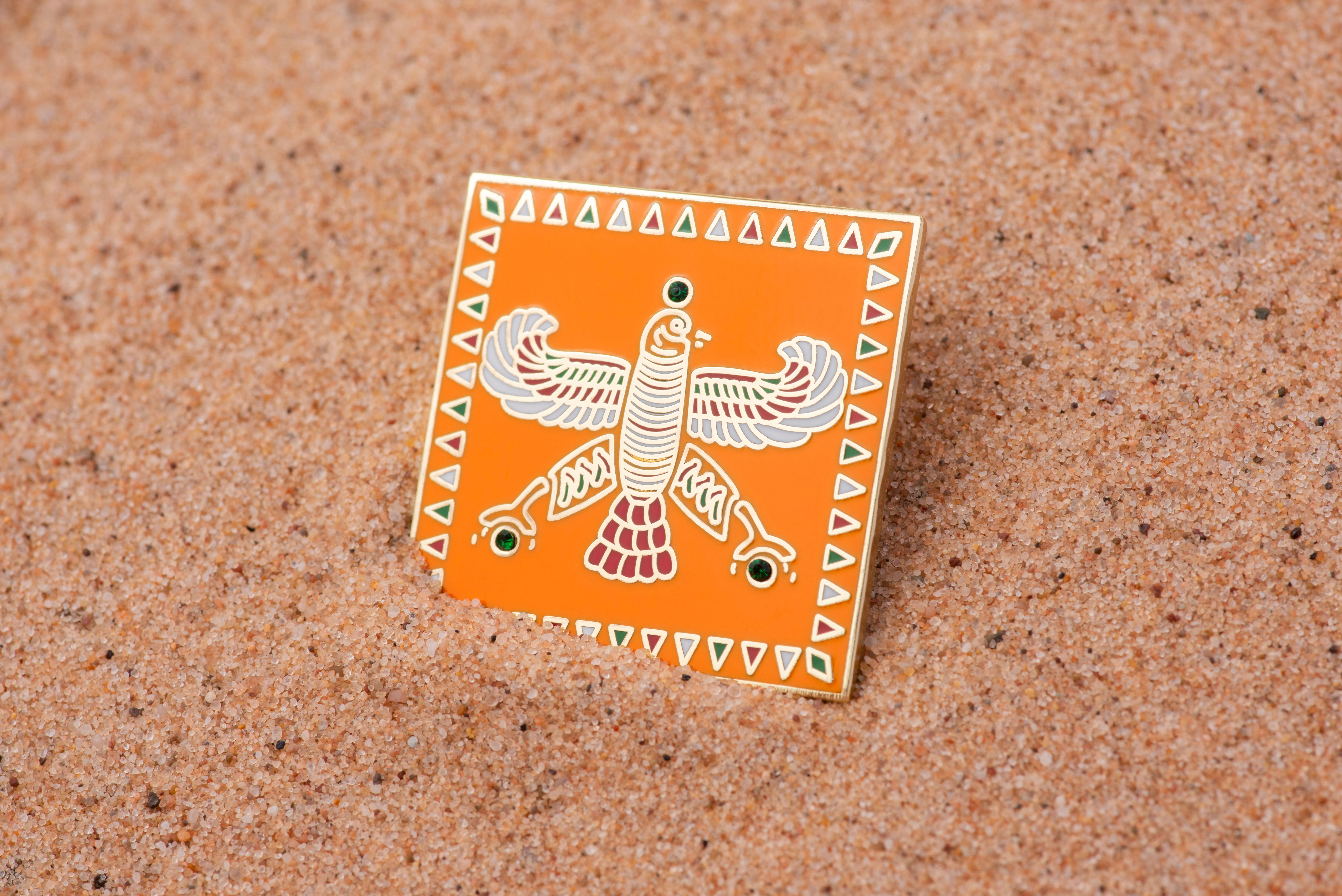 Saffron Orange Persian Falcon Pin