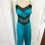 Thumbnail: Vintage Teal & Black Nightgown Jumpsuit
