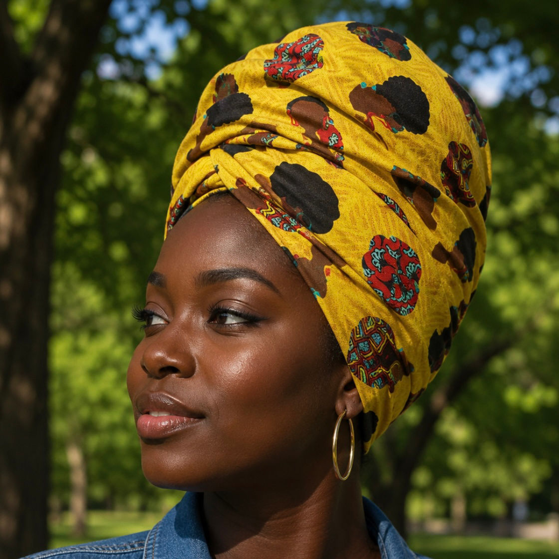 Golden Crowns and Coils Headwrap