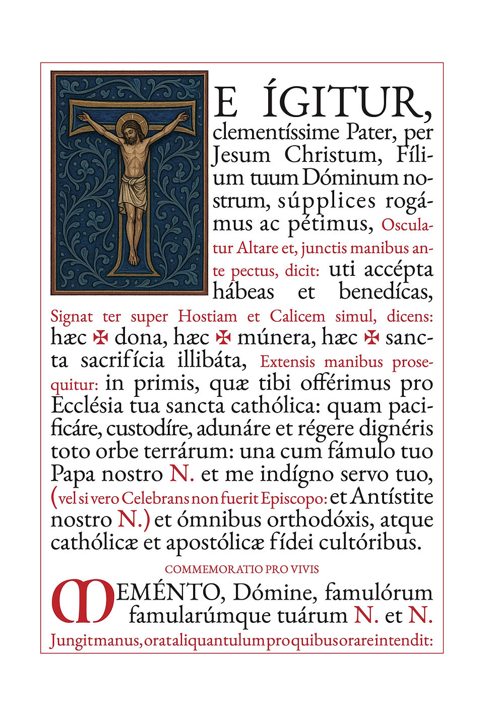 Miniatura: Canon Missae (Canon Pontificale)