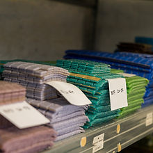 A rainbow of mixed glass colours