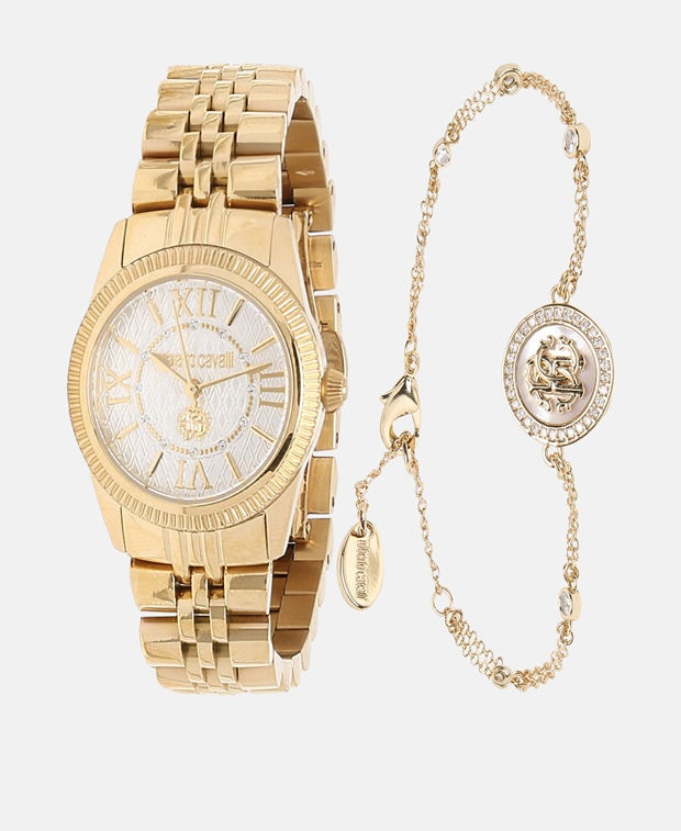 relógios dourados roberto cavalli