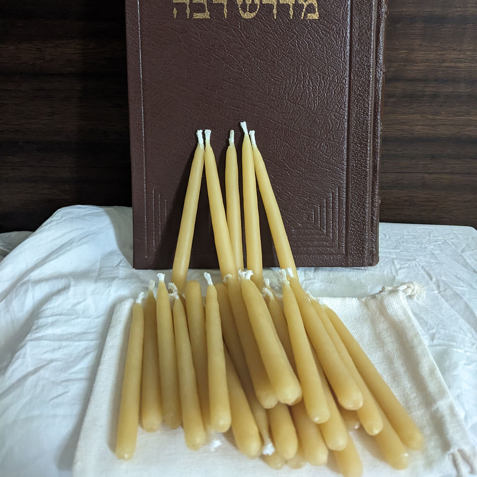 Thumbnail: Mini Beeswax Taper Shabbat Candles